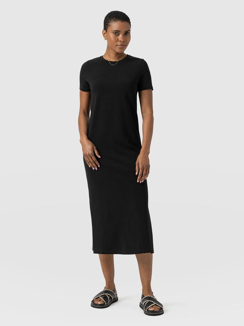 Easy T-Shirt Midi Dress - Black - Women's Dresss | Saint + Sofia® UK