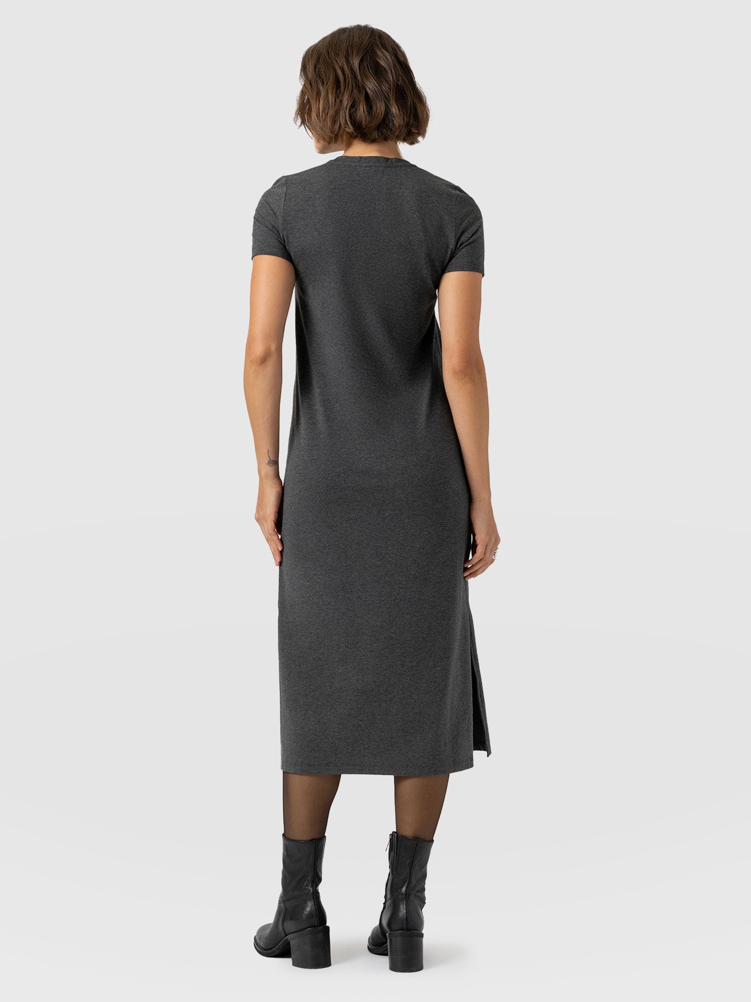Easy T-Shirt Midi Dress - Charcoal