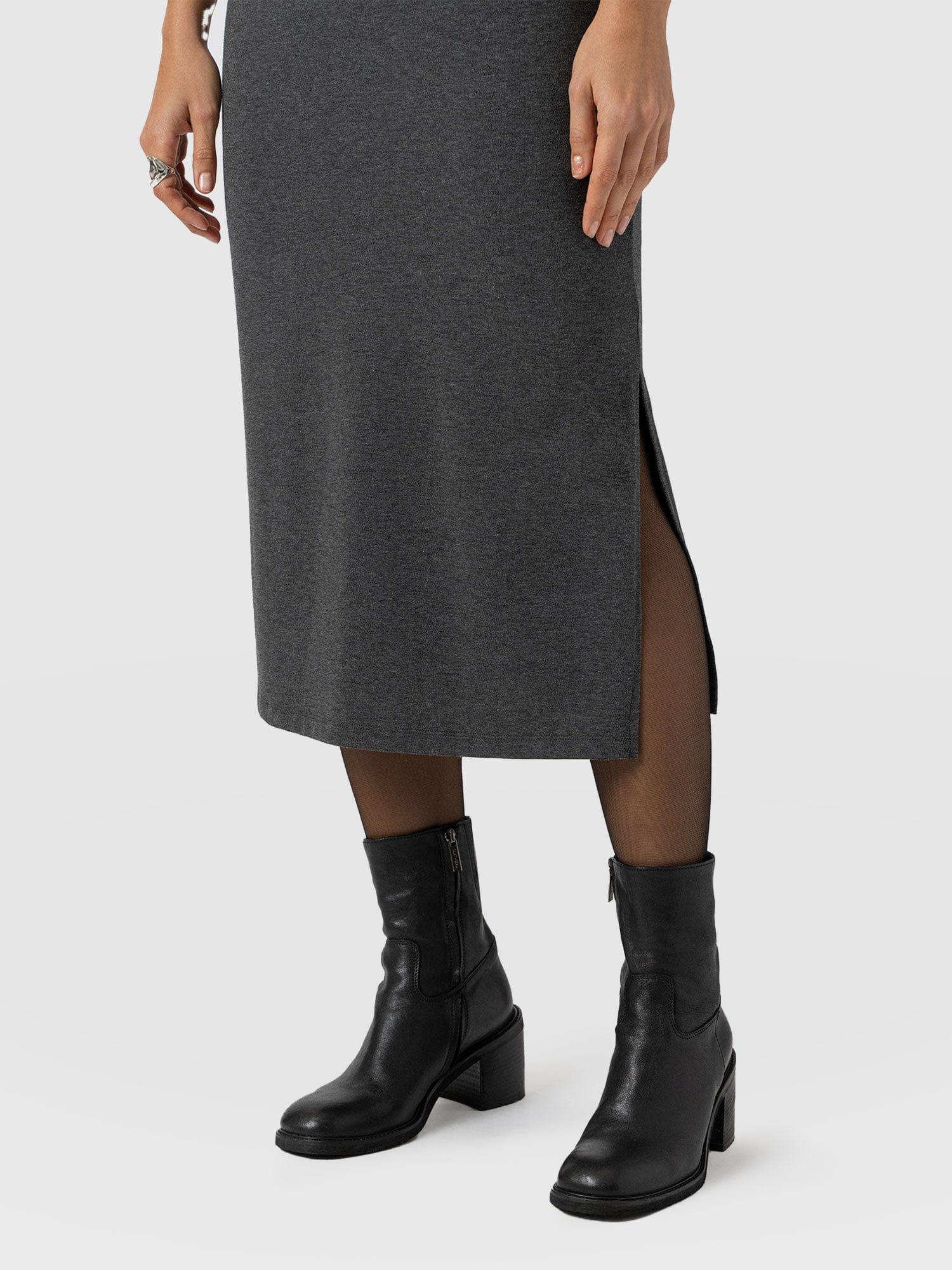 Easy T-Shirt Midi Dress - Charcoal