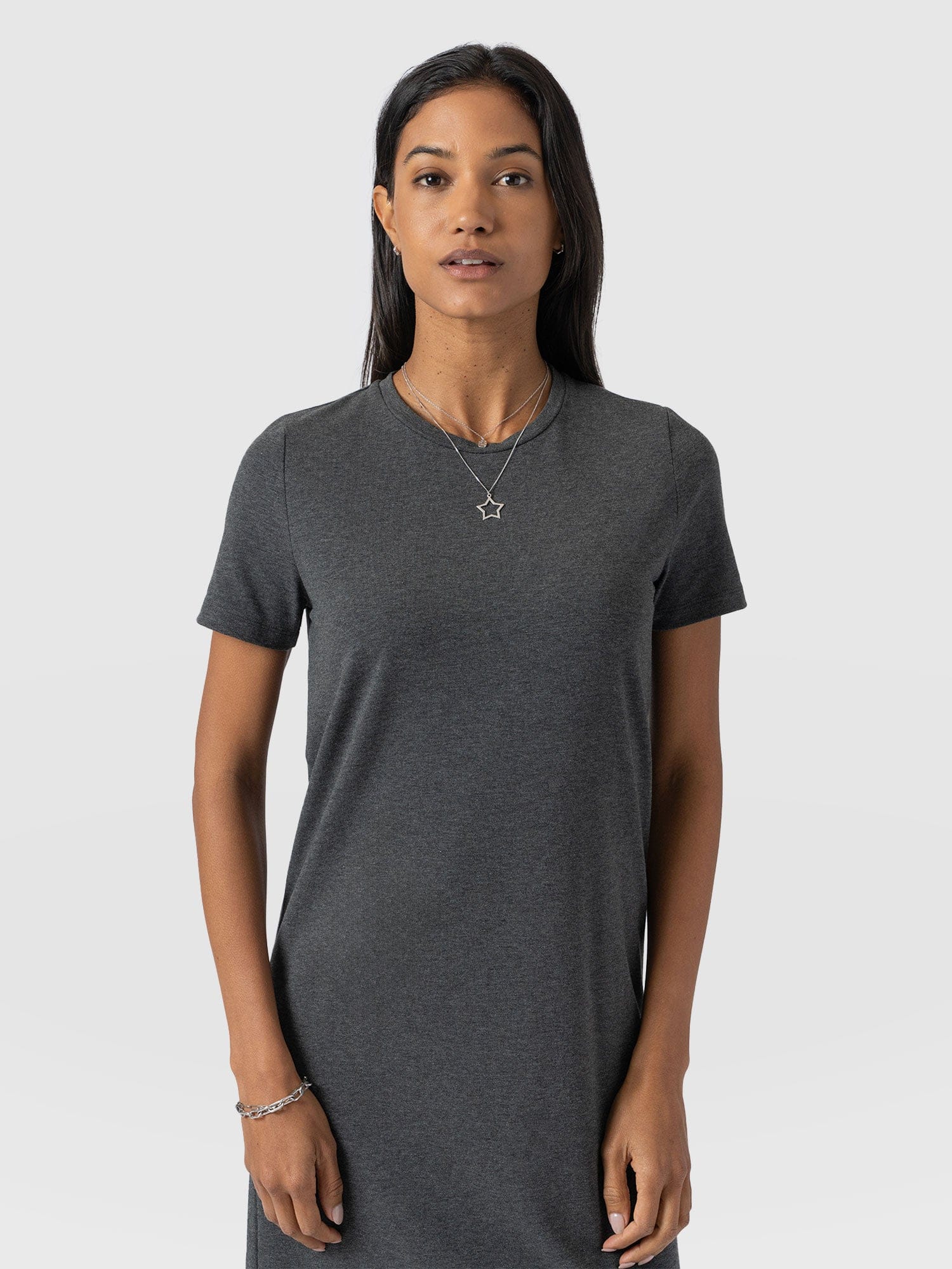 Easy T-Shirt Midi Dress - Charcoal - Women's Dresss | Saint + Sofia® UK