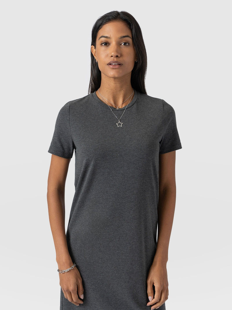 Easy T-Shirt Midi Dress - Charcoal - Women's Dresss | Saint + Sofia® UK