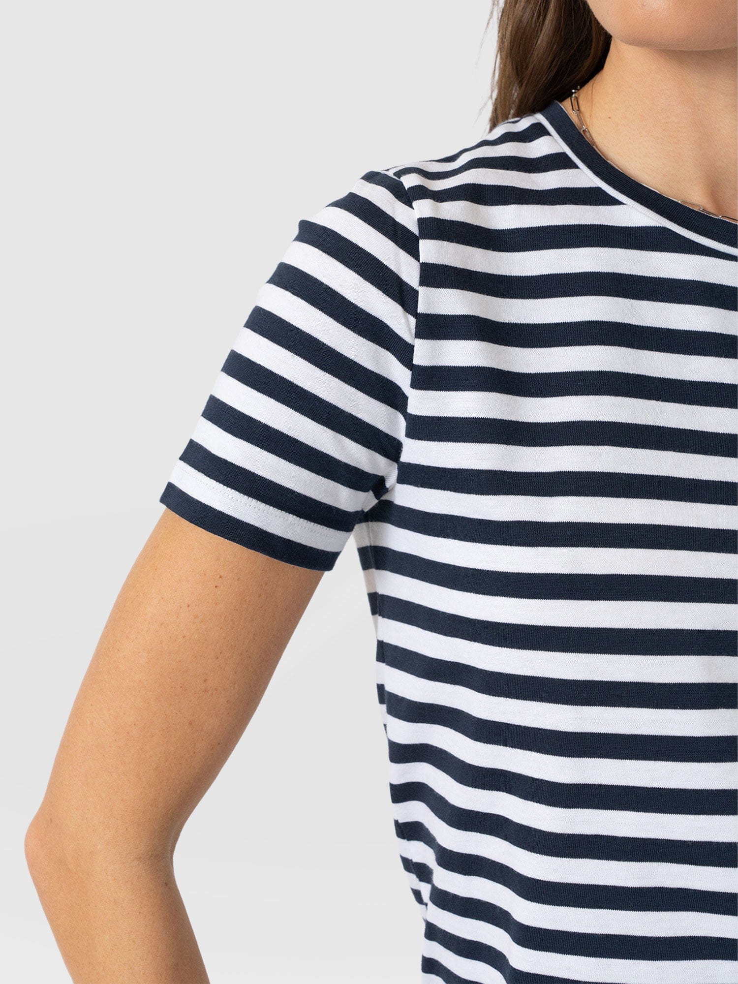 Easy T - Shirt Midi Dress - Navy Stripe - Women's Dresses | Saint + Sofia® UK