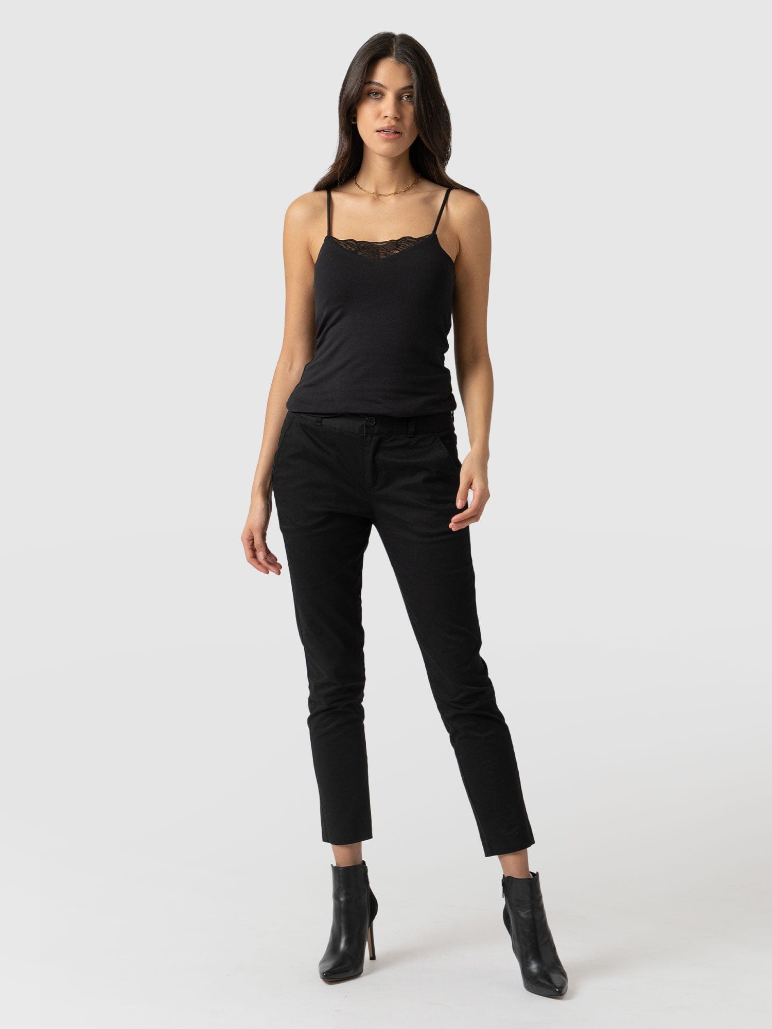 Eden Chino Black - Women's Trousers | Saint + Sofia® UK