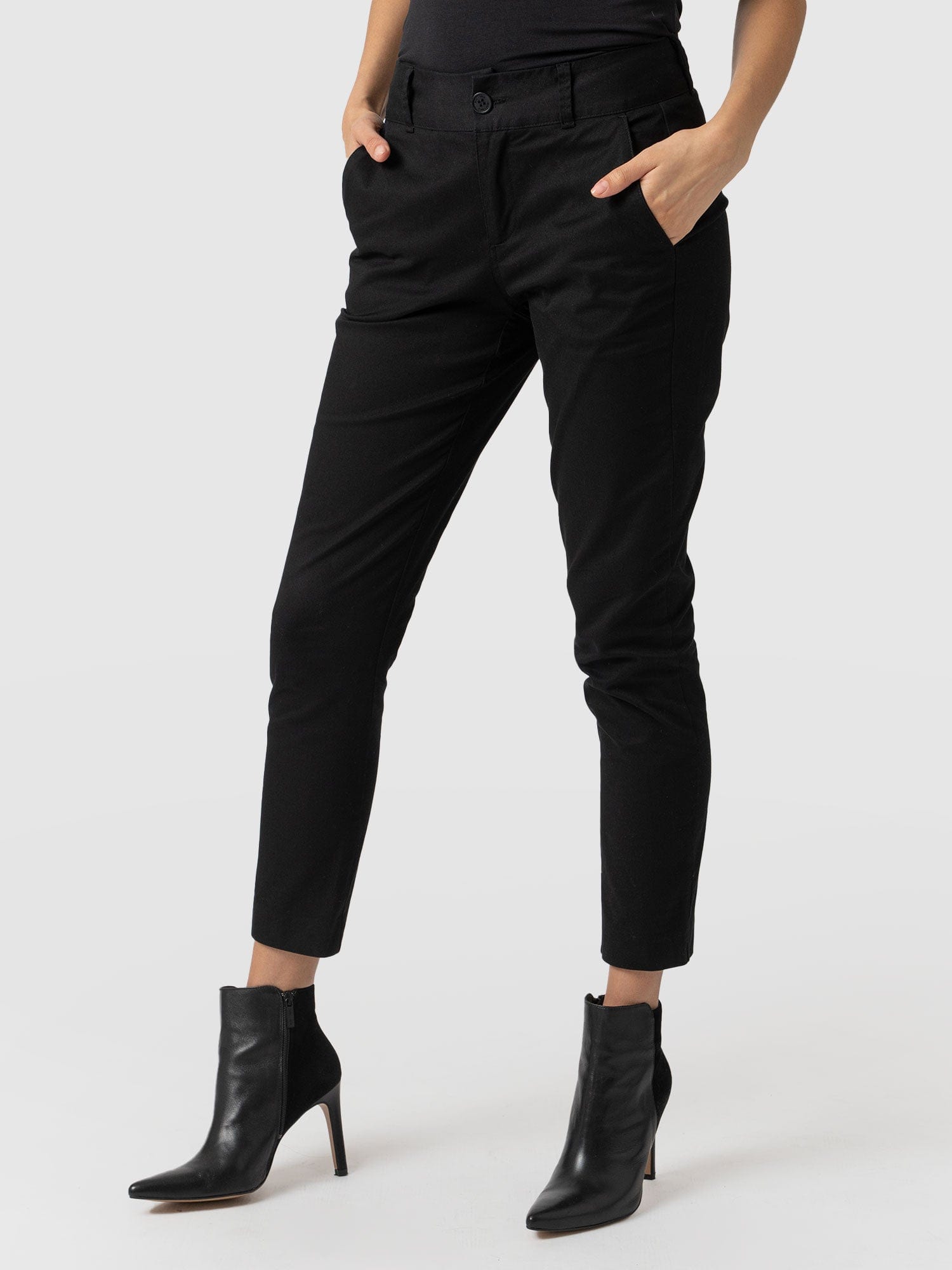 Eden Chino Black - Women's Trousers | Saint + Sofia® UK