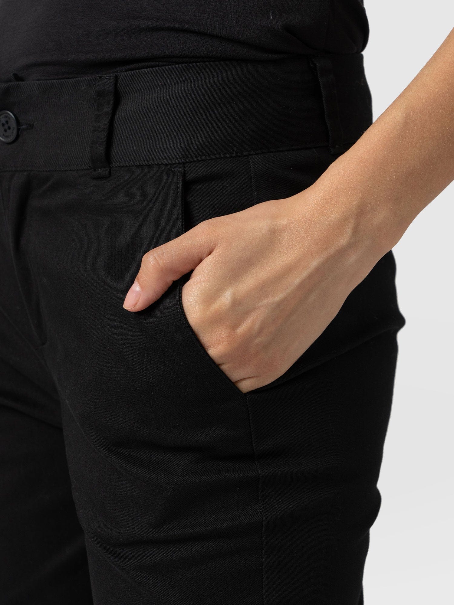 Eden Chino Black - Women's Trousers | Saint + Sofia® UK