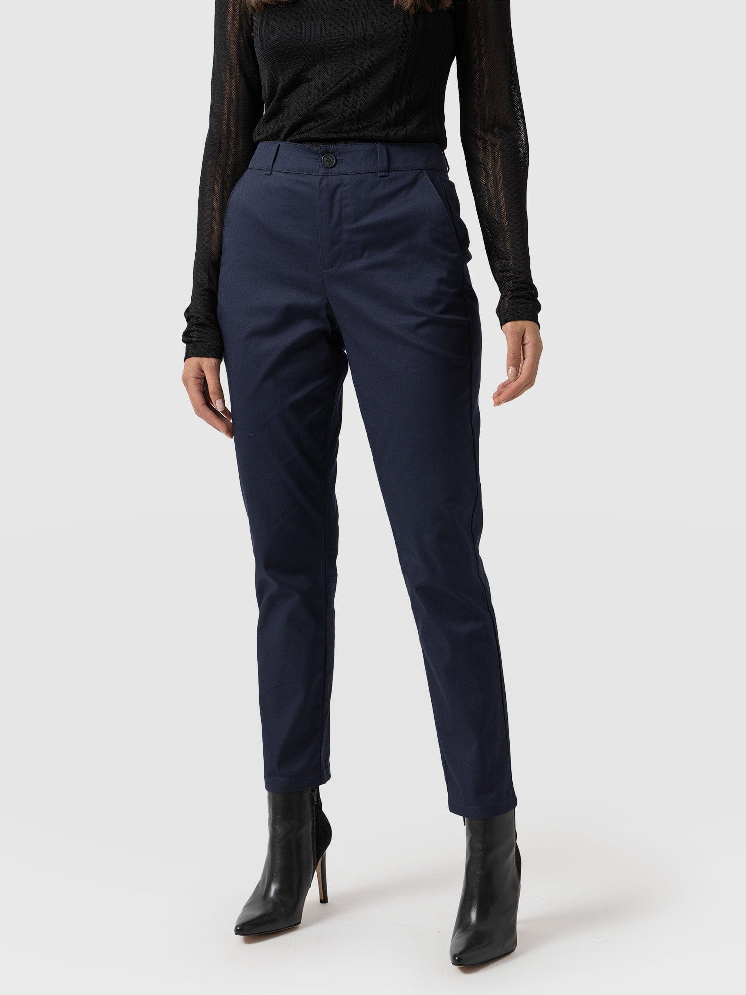 Eden Chino Navy - Women's Trousers | Saint + Sofia® UK