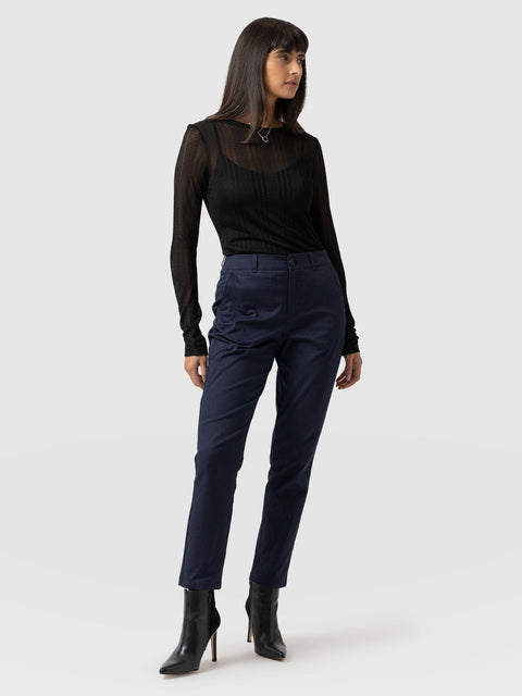 Eden Chino Navy - Women's Trousers | Saint + Sofia® UK