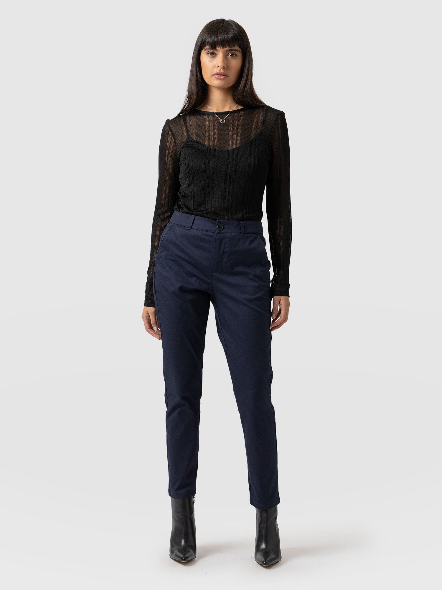 Eden Chino Navy - Women's Trousers | Saint + Sofia® UK