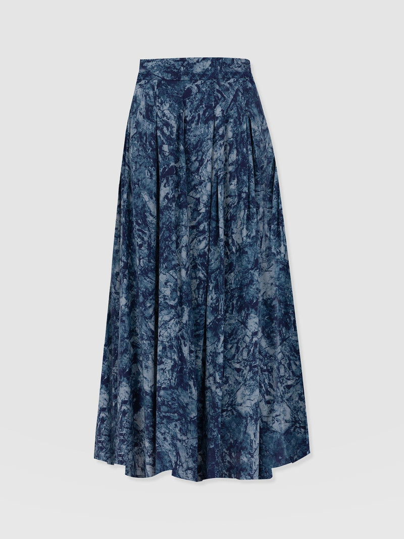 Eliza Pleated Skirt - Blue Marble