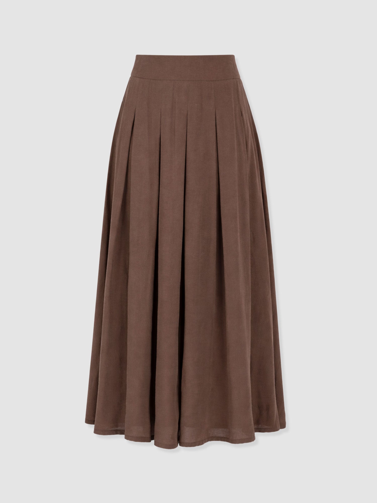 Eliza Pleated Skirt - Brown - Women's Skirts | Saint + Sofia® UK