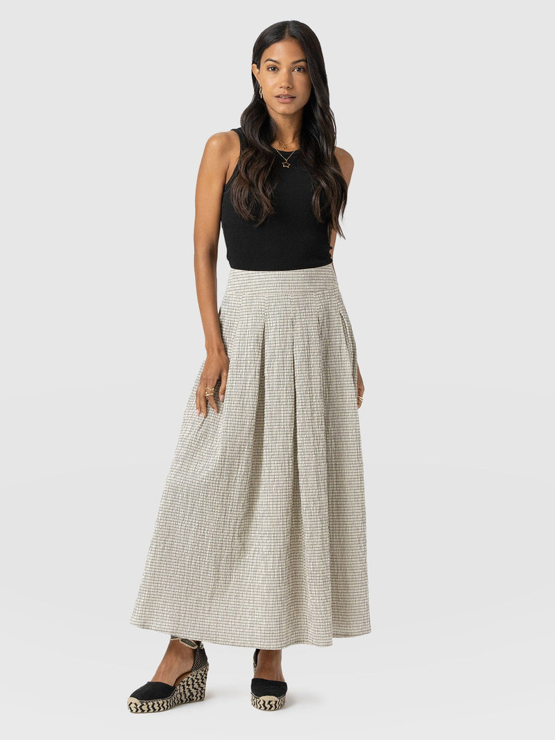 Eliza Pleated Skirt Gingham