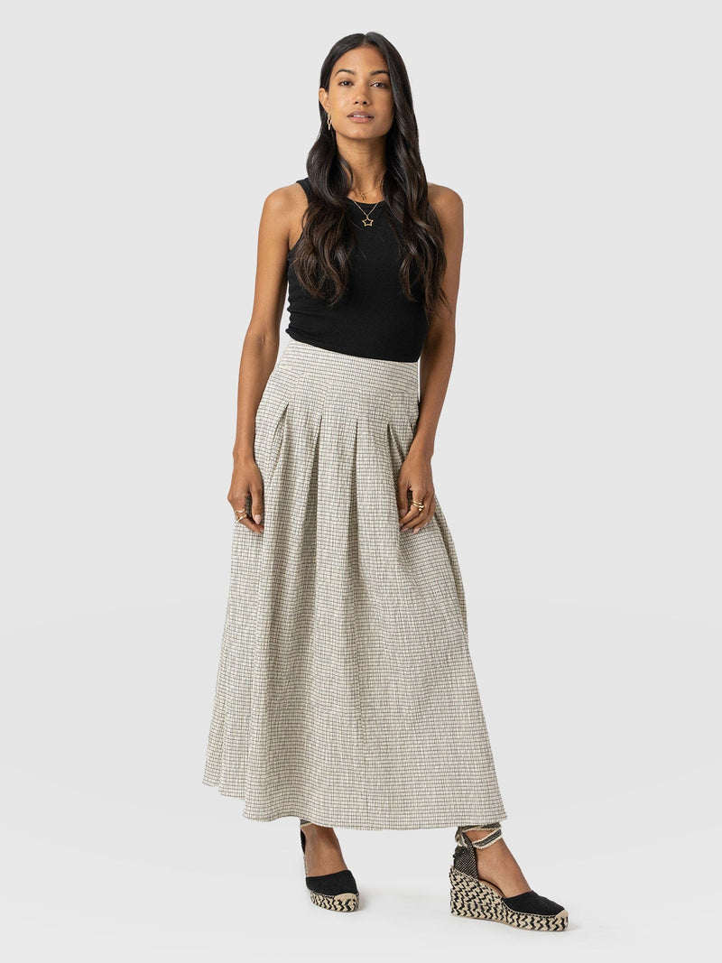 Eliza Pleated Skirt Gingham