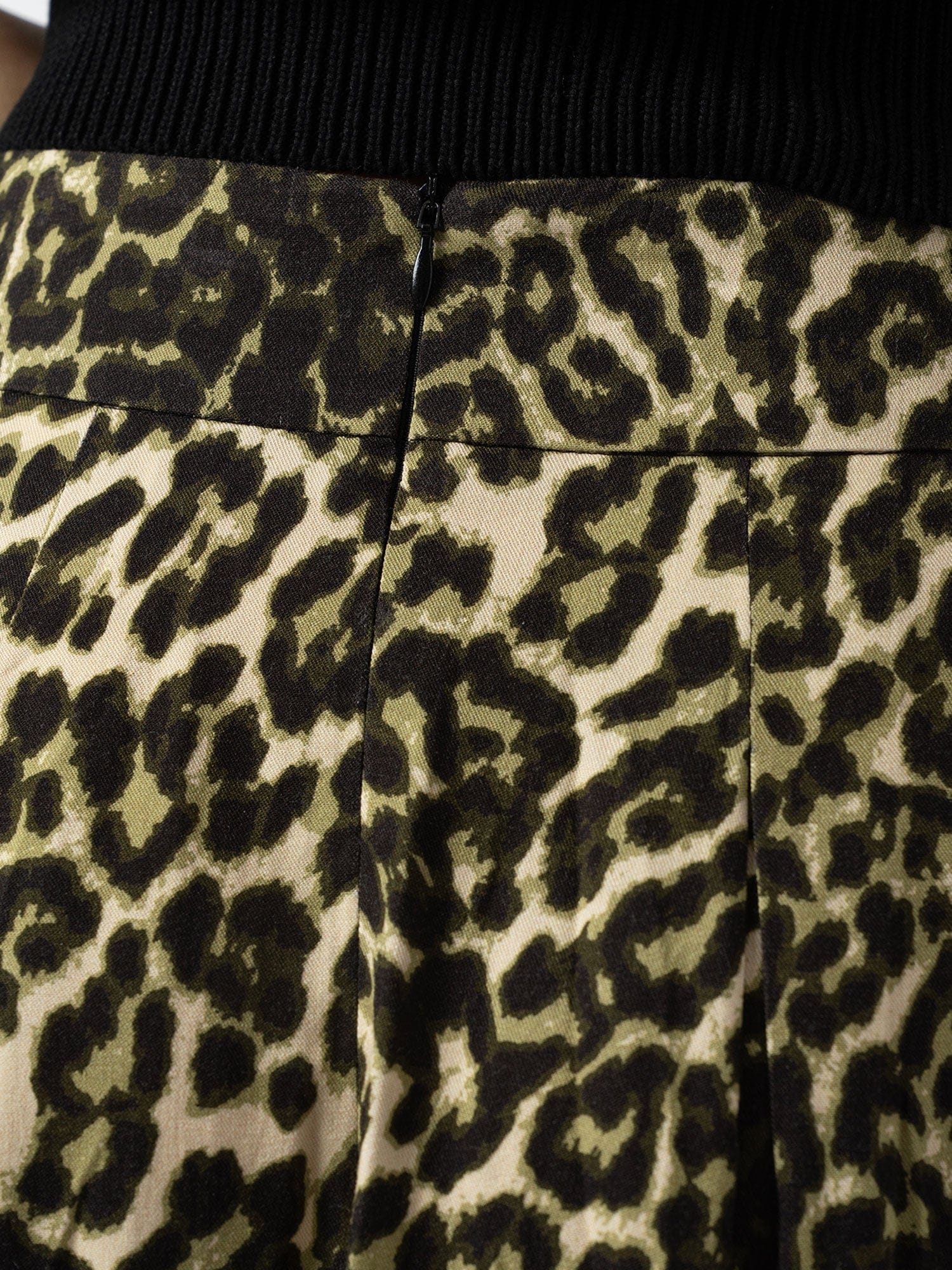 Eliza Pleated Skirt - Green Leopard