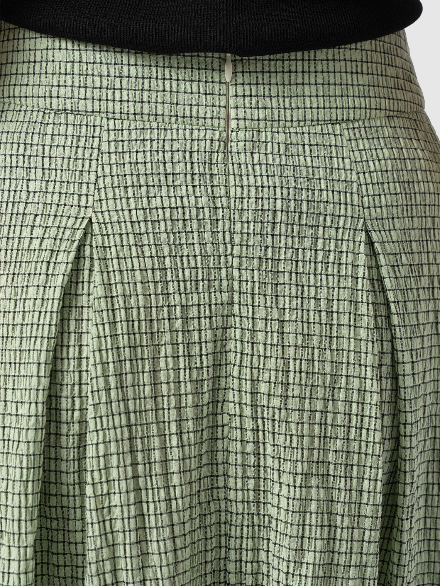 Eliza Pleated Skirt - Mint Gingham - Women's Skirts | Saint + Sofia® UK
