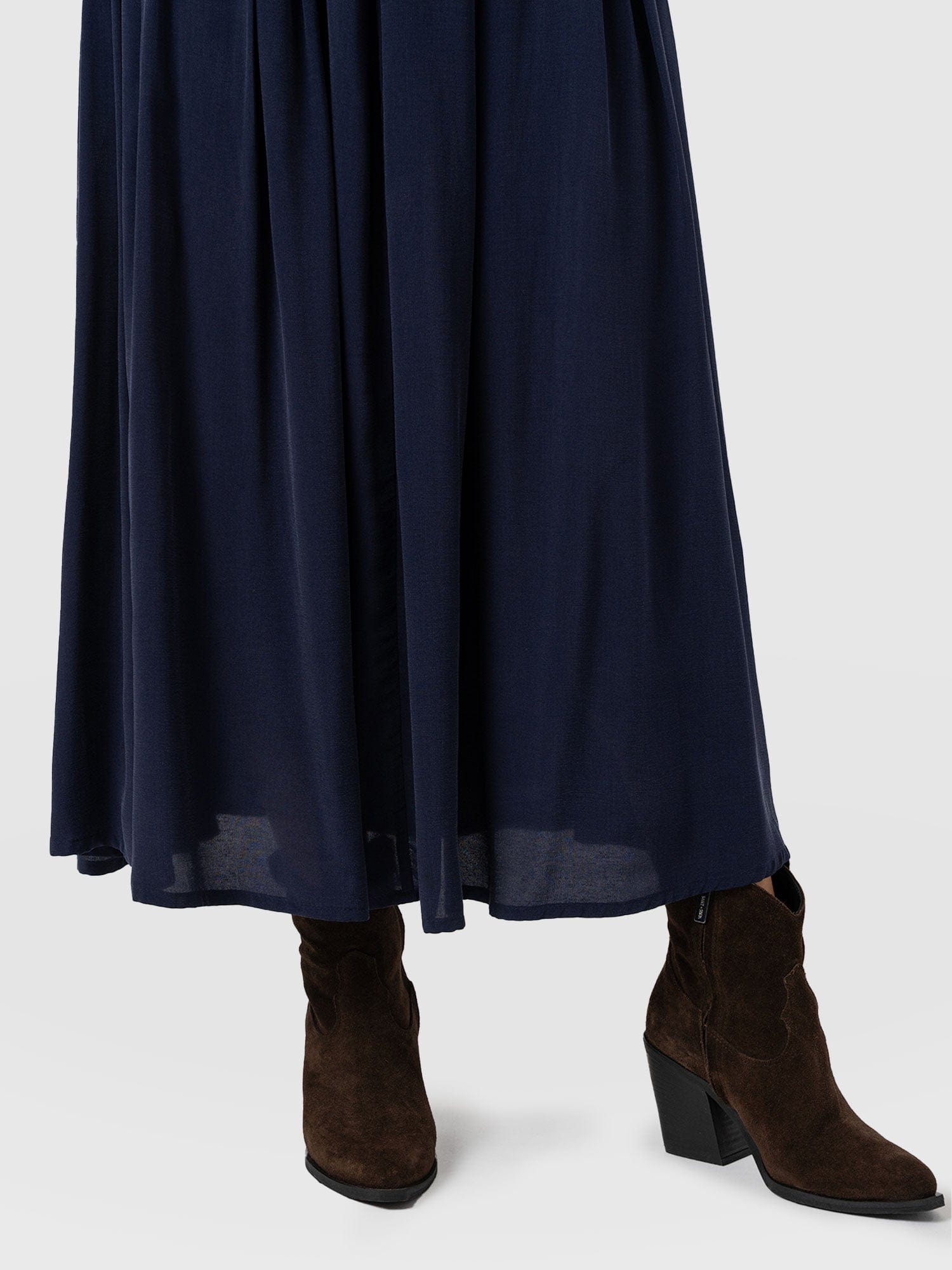 Eliza Pleated Skirt - Navy