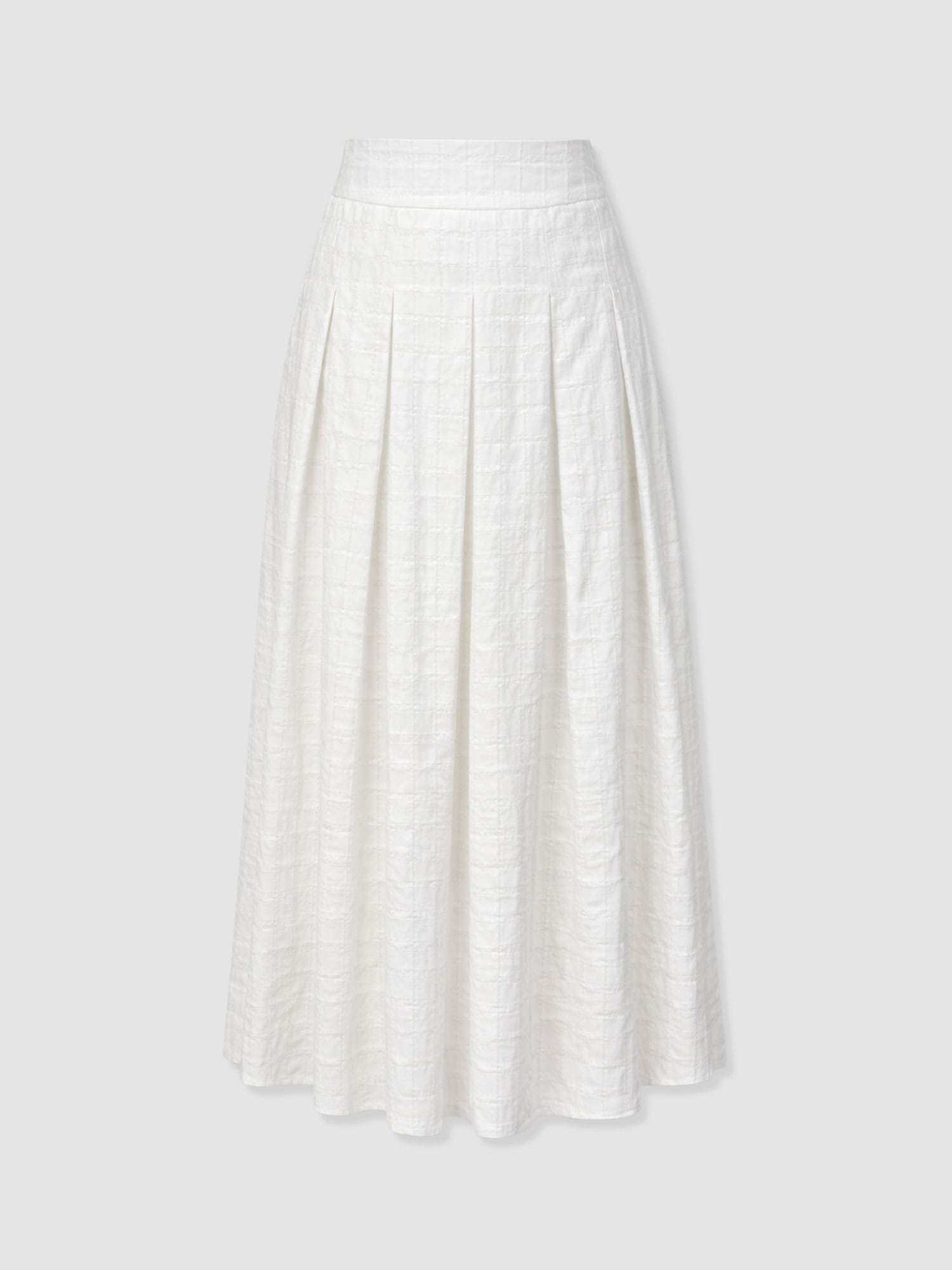 Eliza Pleated Skirt - White Textured - Women's Skirts | Saint + Sofia® UK