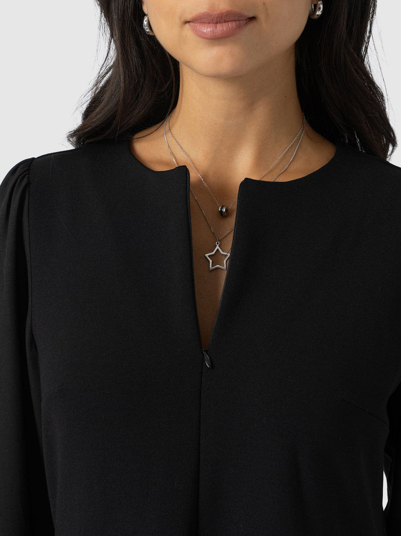 Ella Fit & Flare Dress - Black