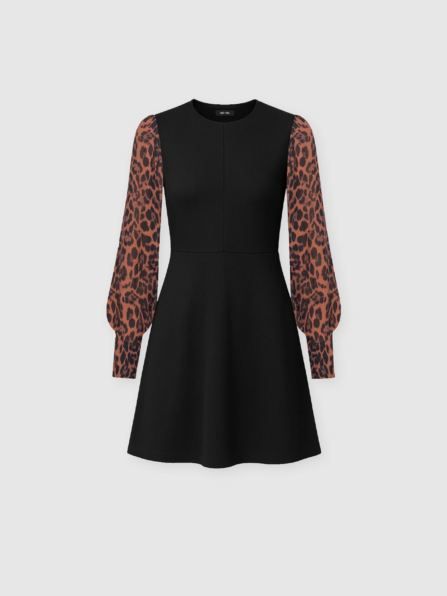 Ella Fit & Flare Dress - Brown Leopard - Women's Dresses | Saint + Sofia® UK