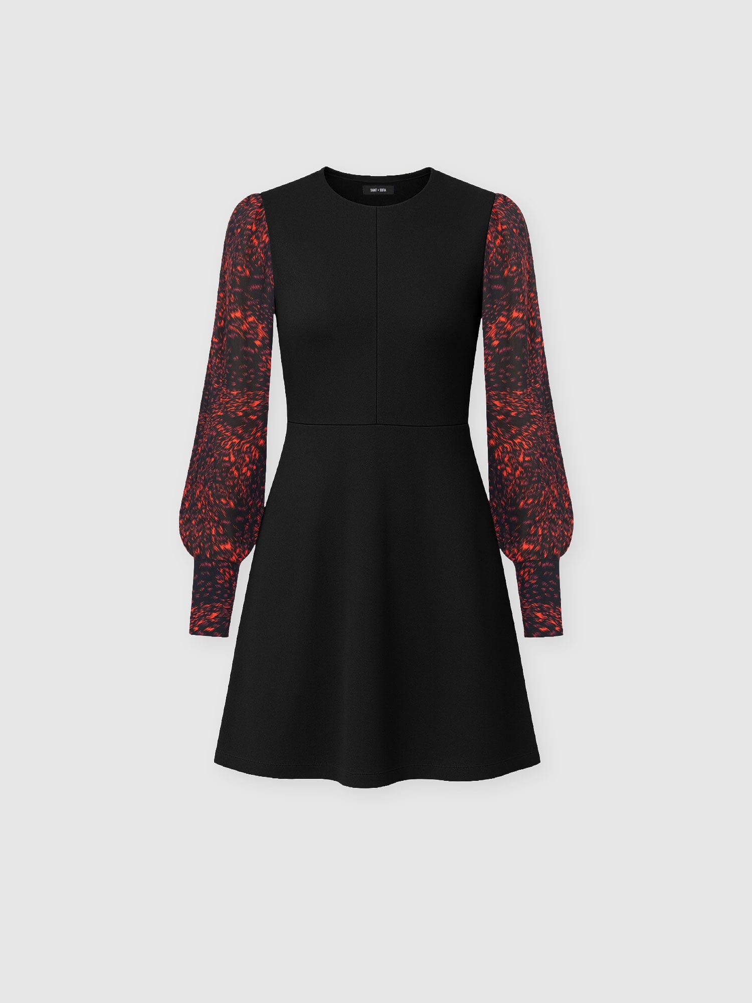 Ella Fit & Flare Dress - Red Fade Spot