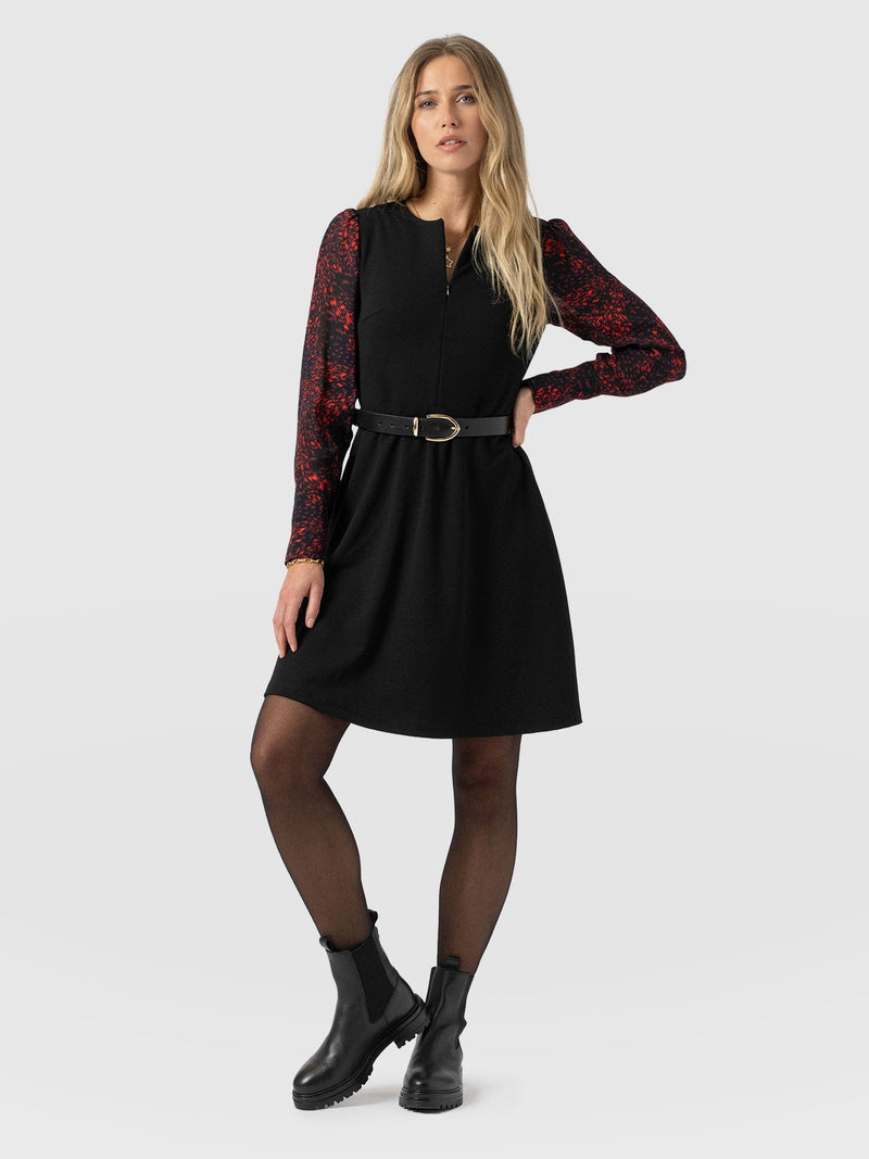 Ella Fit & Flare Dress - Red Fade Spot - Women's Dresses | Saint + Sofia® UK
