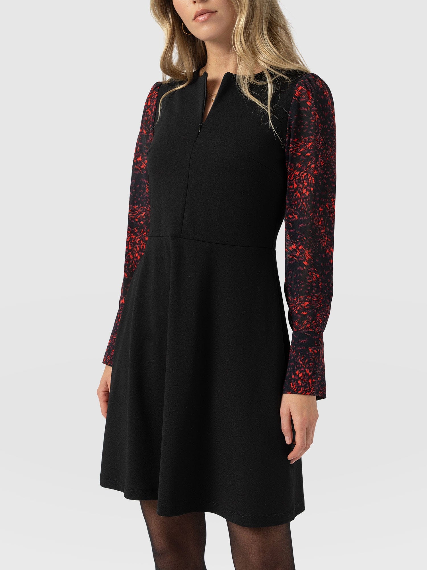 Ella Fit & Flare Dress - Red Fade Spot - Women's Dresses | Saint + Sofia® UK