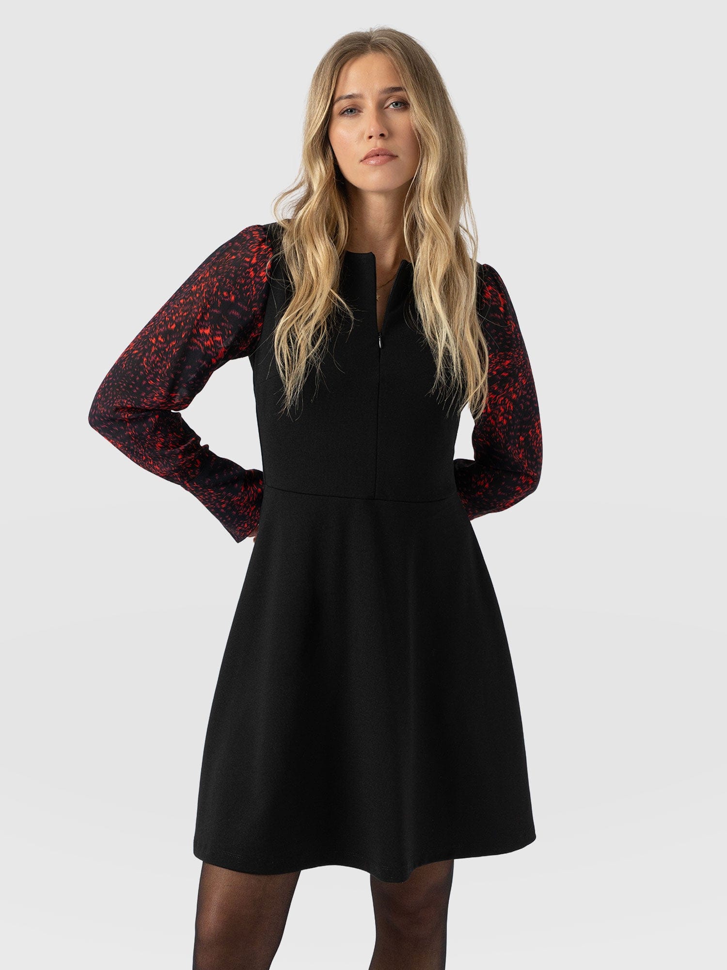 Ella Fit & Flare Dress - Red Fade Spot - Women's Dresses | Saint + Sofia® UK