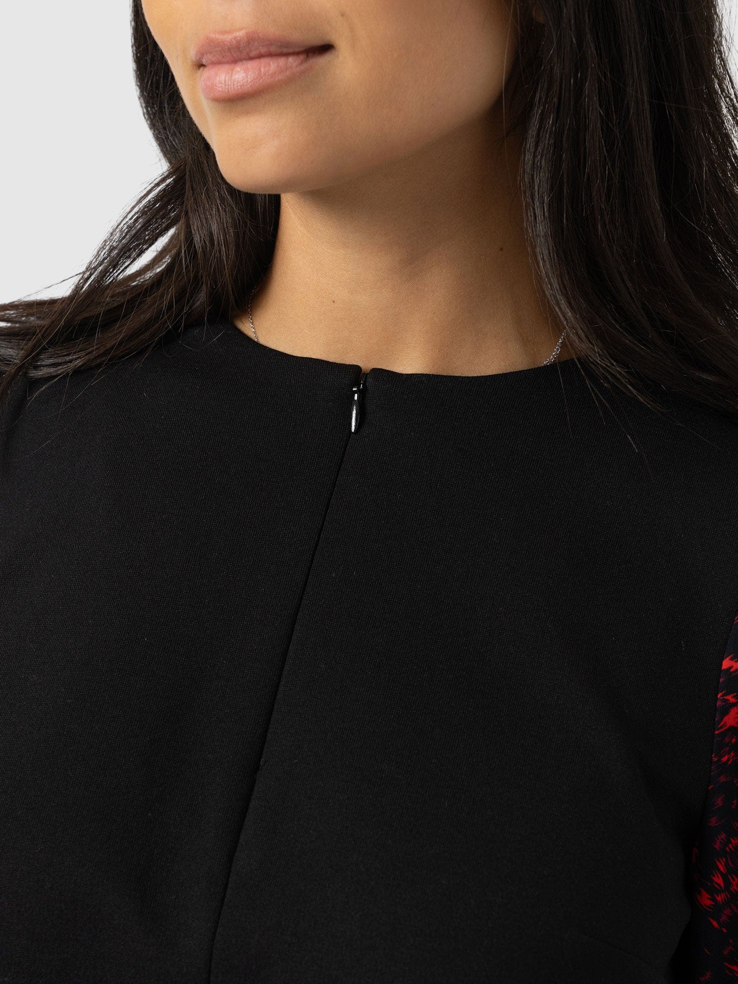 Ella Zip Up Top - Red Fade Spot