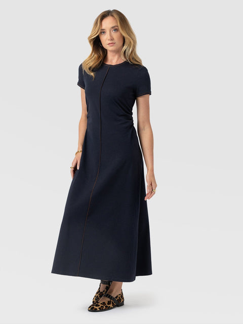 Ellen Piping Dress - Navy - Women's Dresses | Saint + Sofia® UK