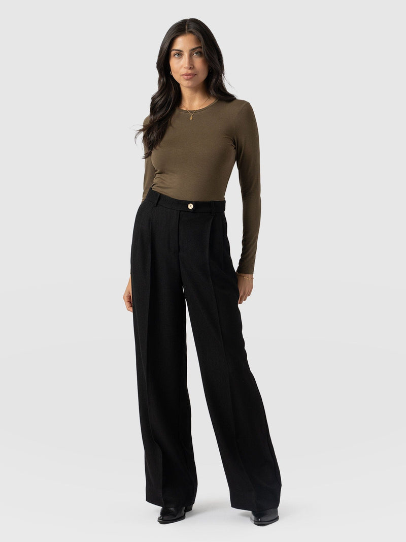 Emery Wide Leg Pant - Black