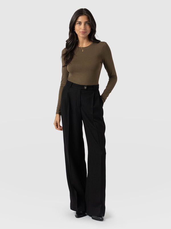 Emery Wide Leg Pant - Black