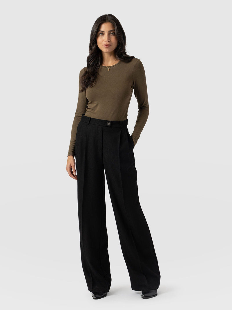 Emery Wide Leg Pant - Black