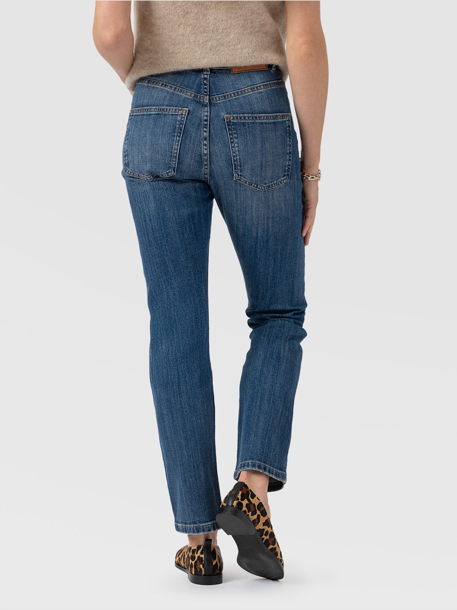Emma Straight Leg Jean - Mid Blue
