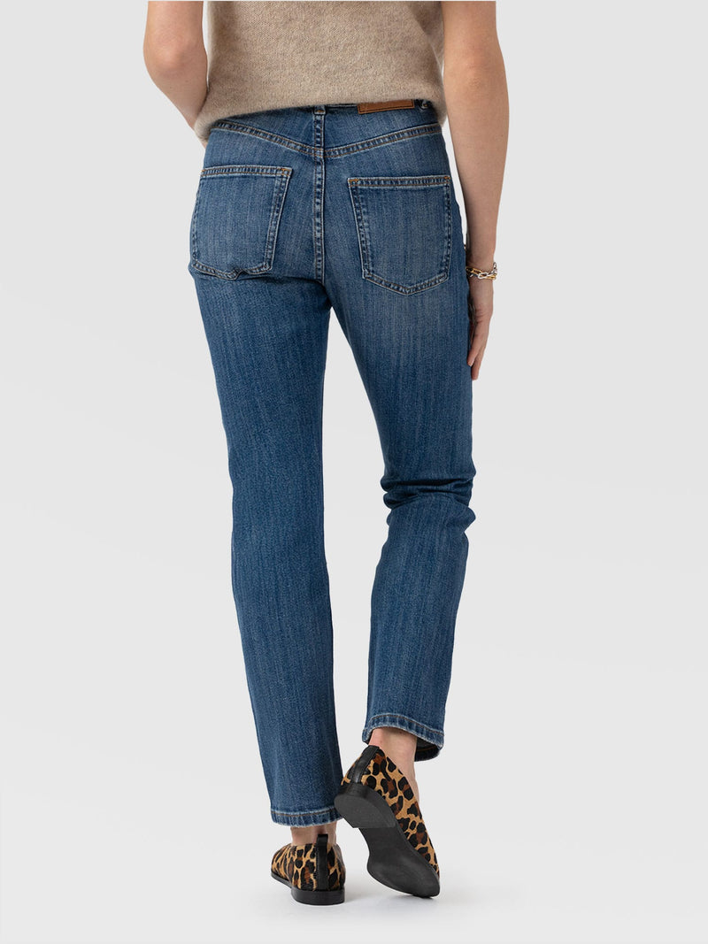 Emma Straight Leg Jean - Mid Blue