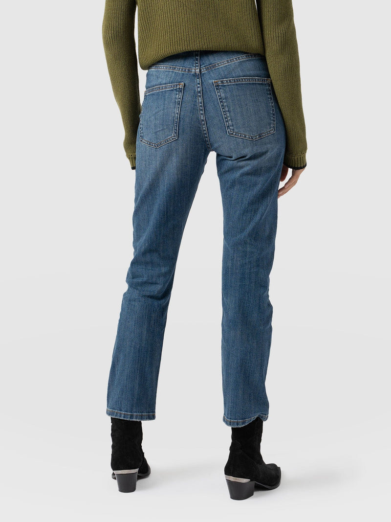 Emma Straight Leg Jean - Mid Blue