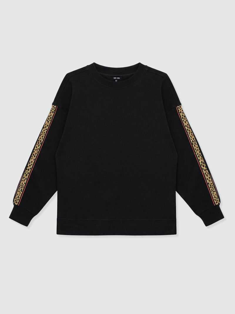 Ennis Sweatshirt - Black - Leopard