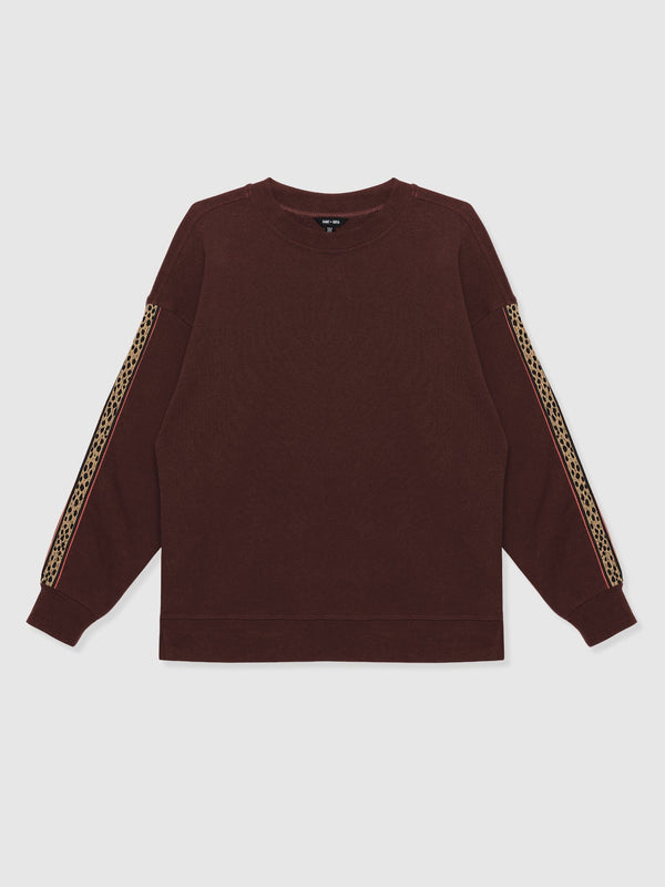 Ennis Sweatshirt - Maroon - Leopard