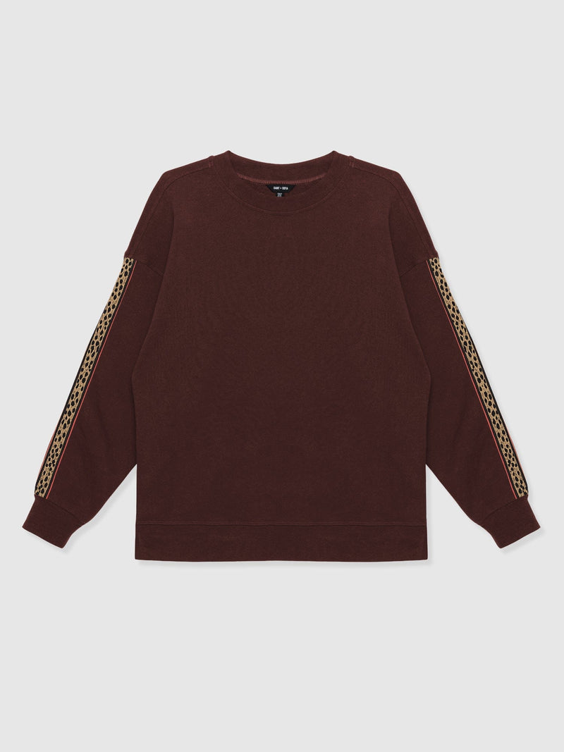 Ennis Sweatshirt - Maroon - Leopard