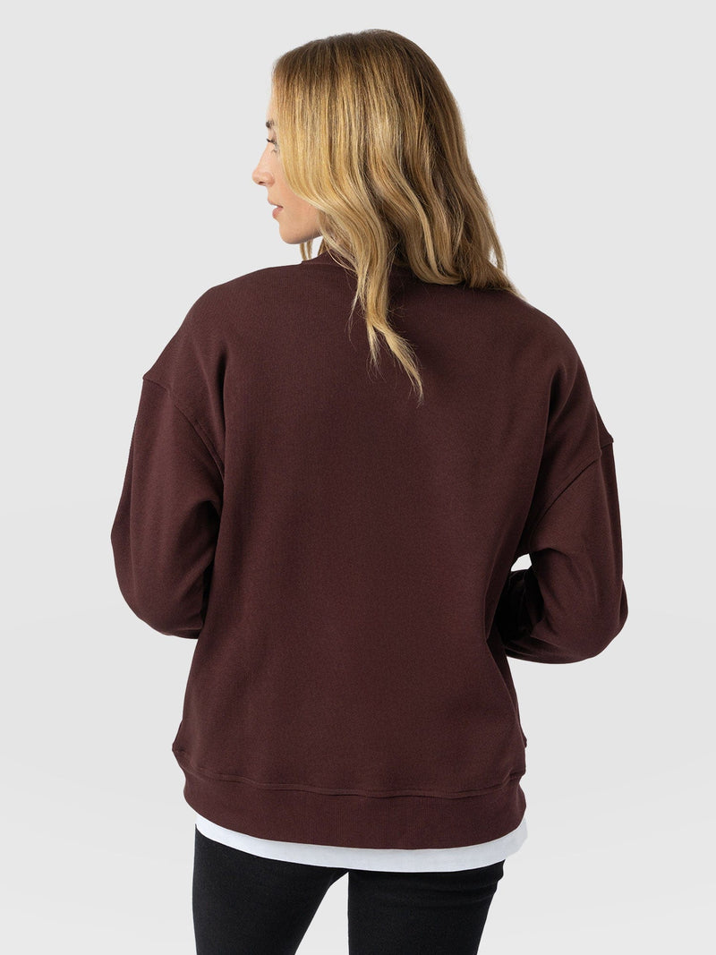 Ennis Sweatshirt - Maroon - Leopard