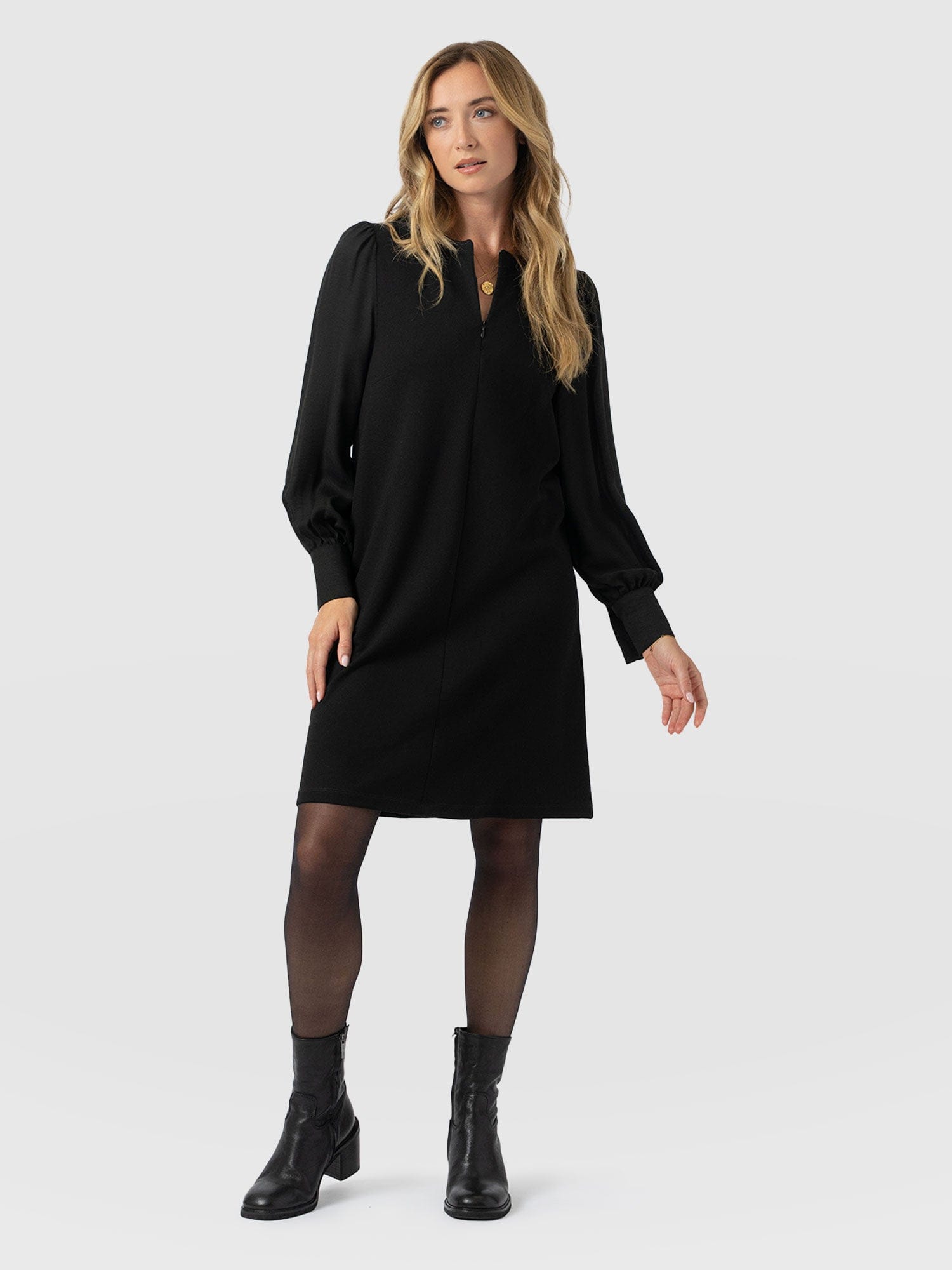 Esme Zip Up Dress - Black