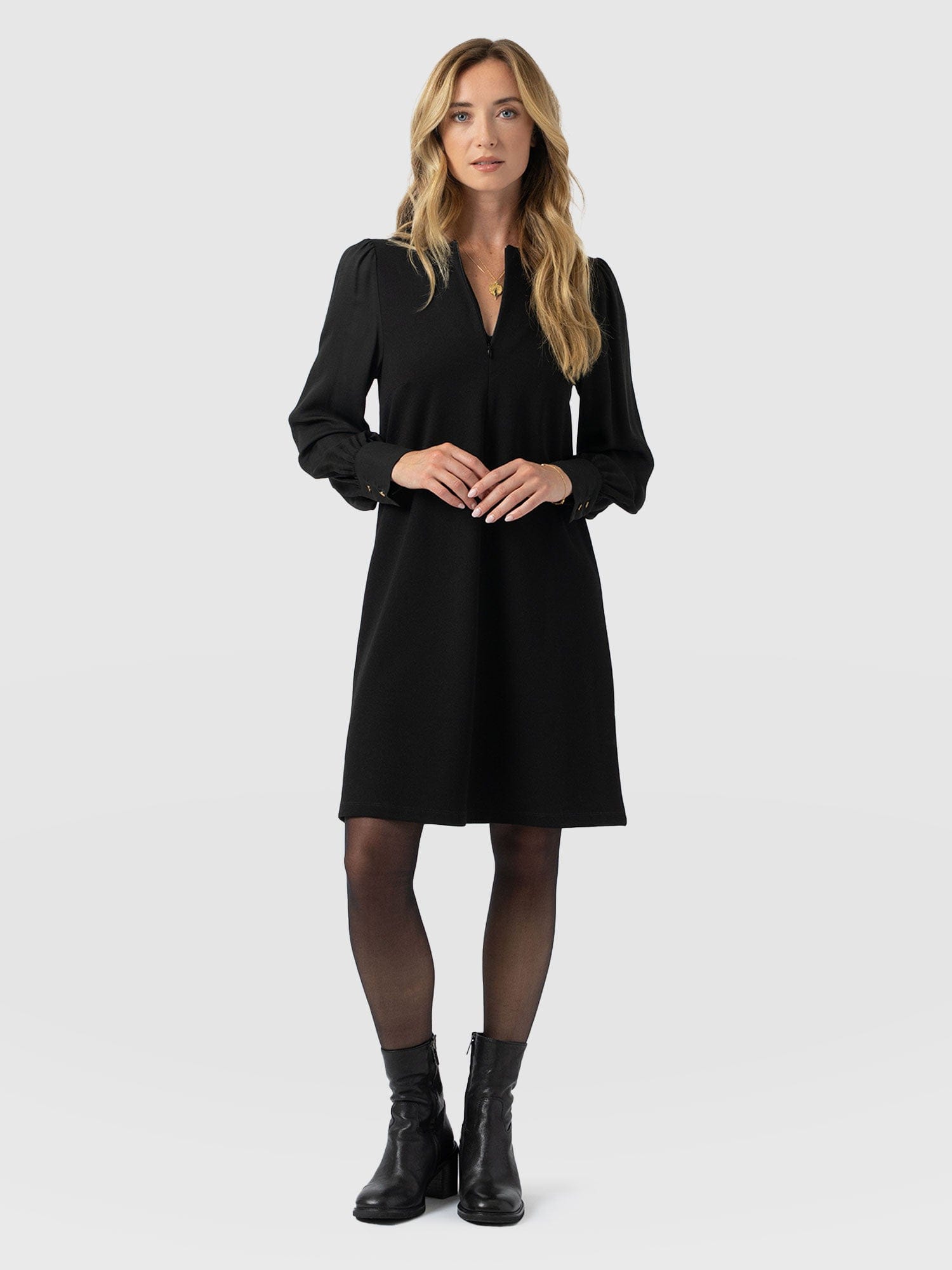 Esme Zip Up Dress - Black