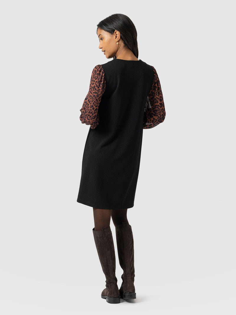 Esme Zip Up Dress - Brown Leopard