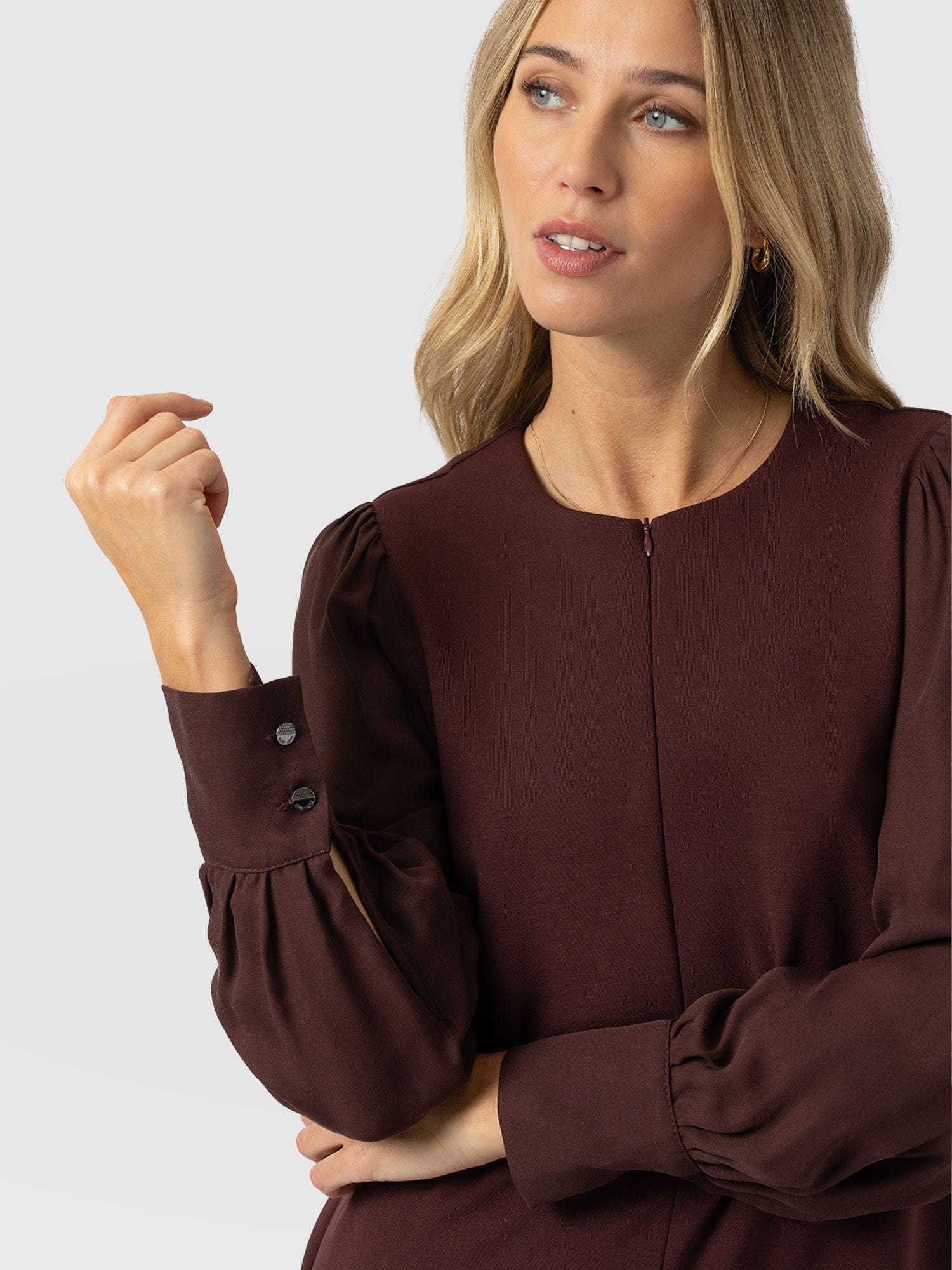 Esme Zip Up Dress - Maroon