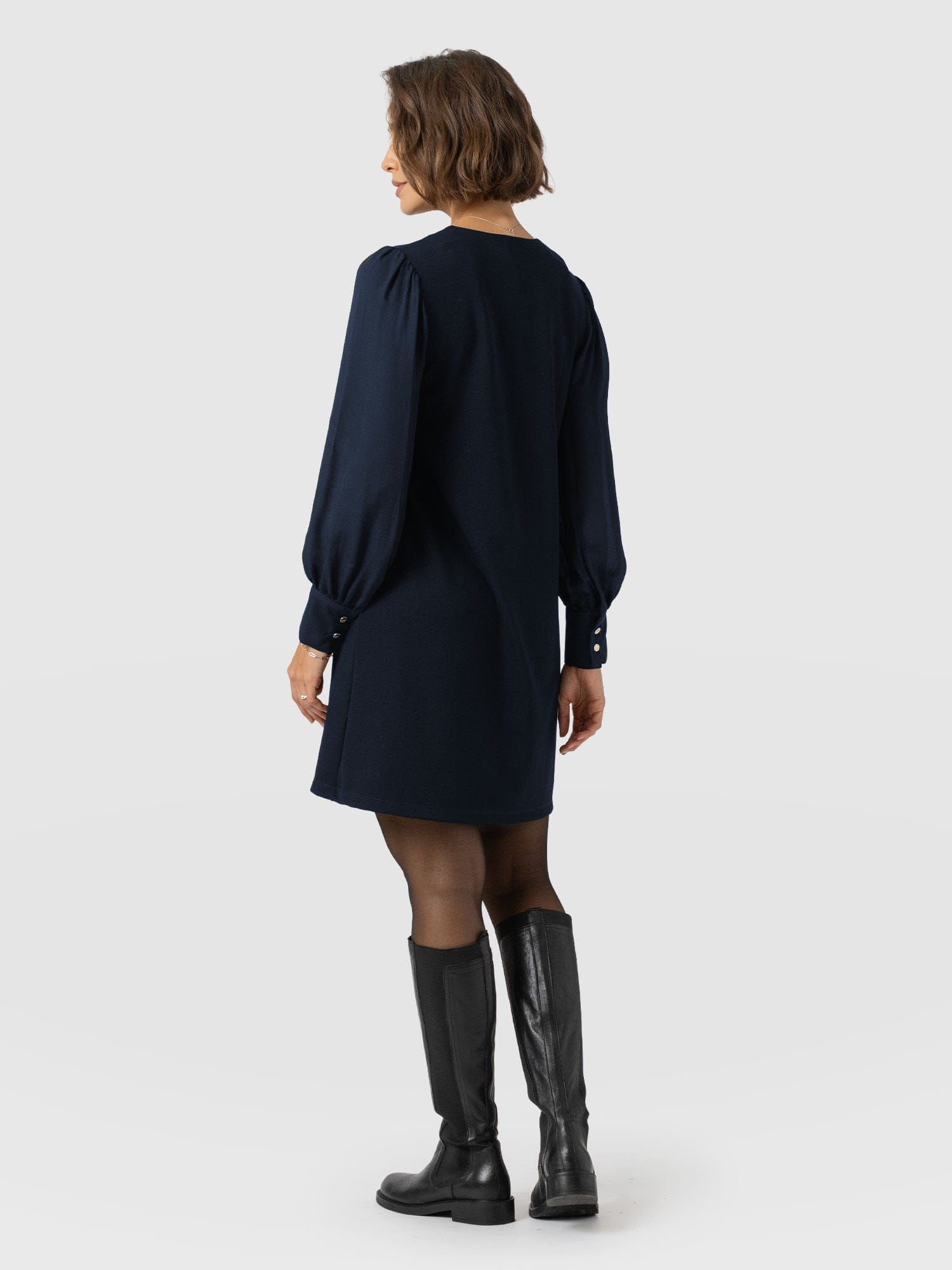 Esme Zip Up Dress - Navy