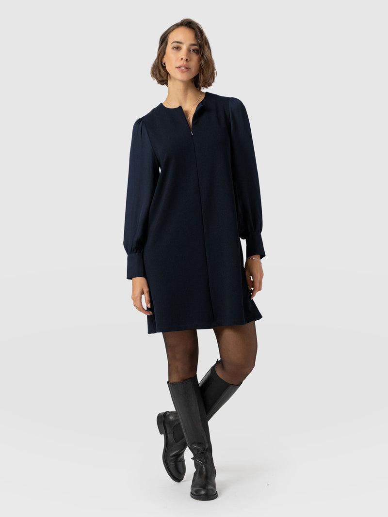 Esme Zip Up Dress Navy - Women's Dresses | Saint + Sofia® UK
