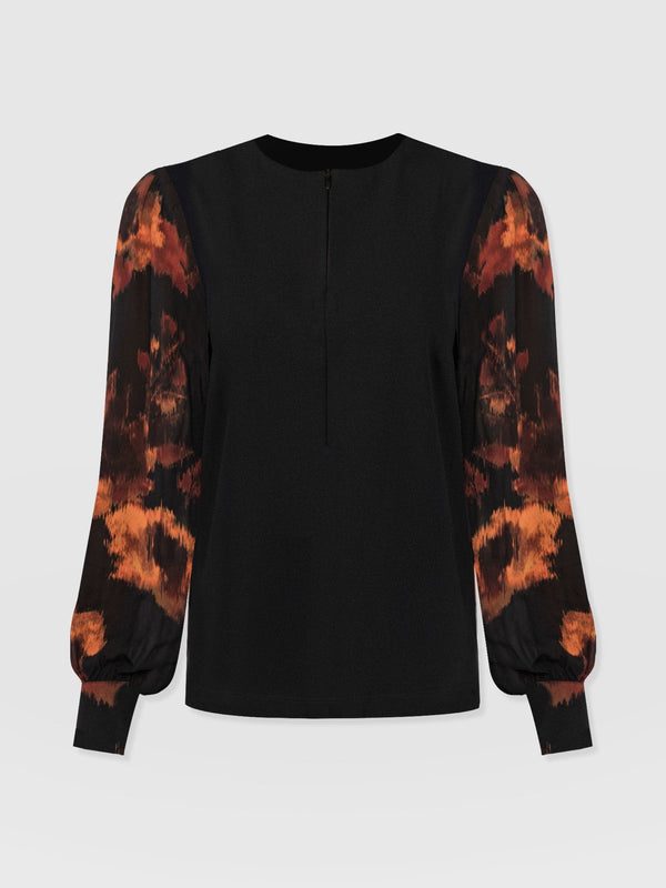Esme Zip Up Top - Autumn Floral