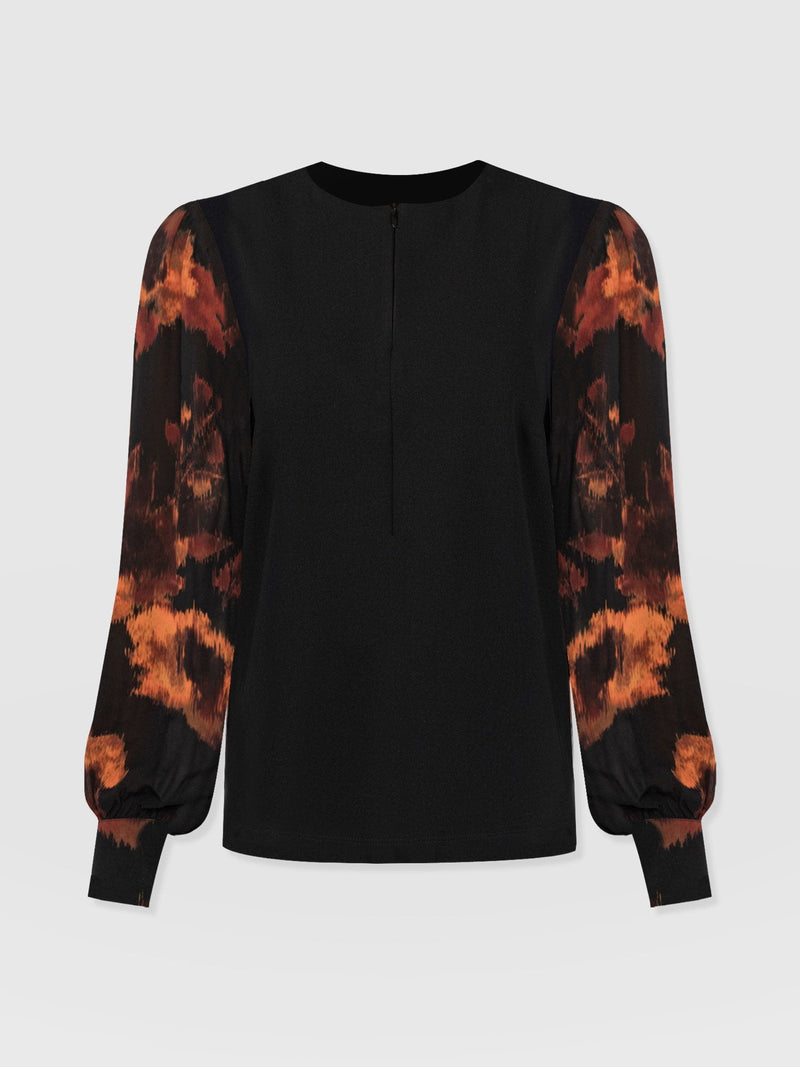 Esme Zip Up Top - Autumn Floral