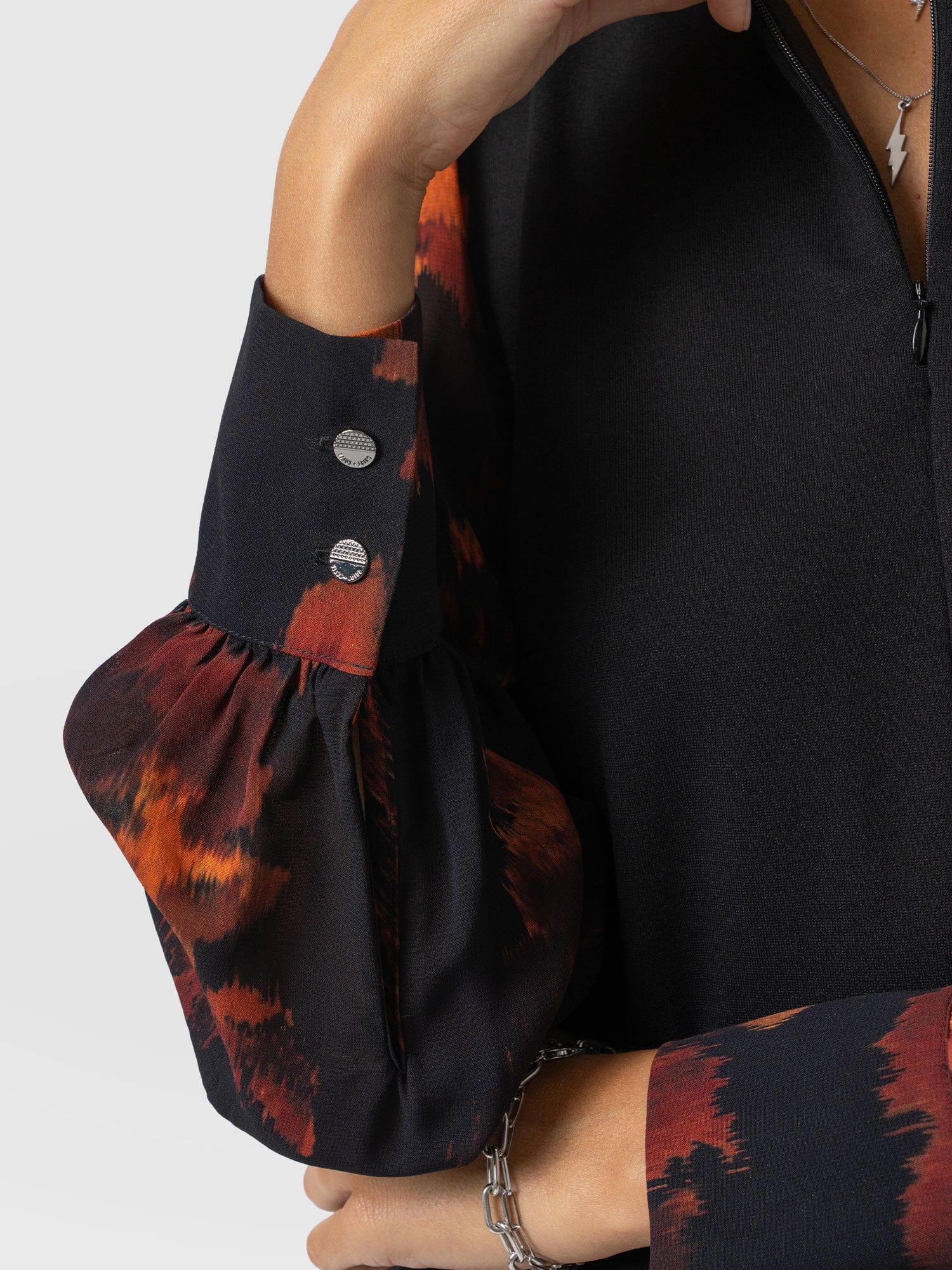 Esme Zip Up Top - Autumn Floral