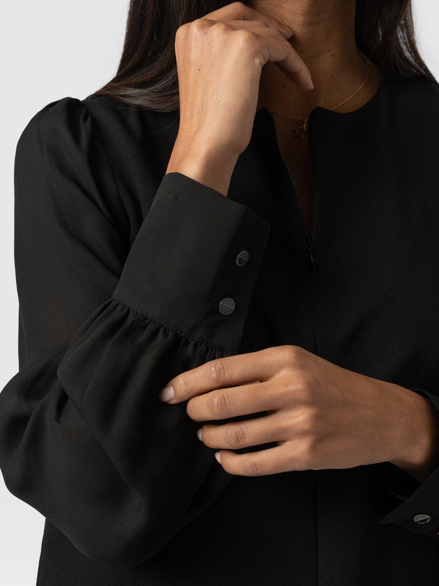 Esme Zip Up Top Black - Women's Tops | Saint + Sofia® UK