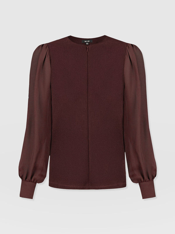 Esme Zip Up Top - Maroon
