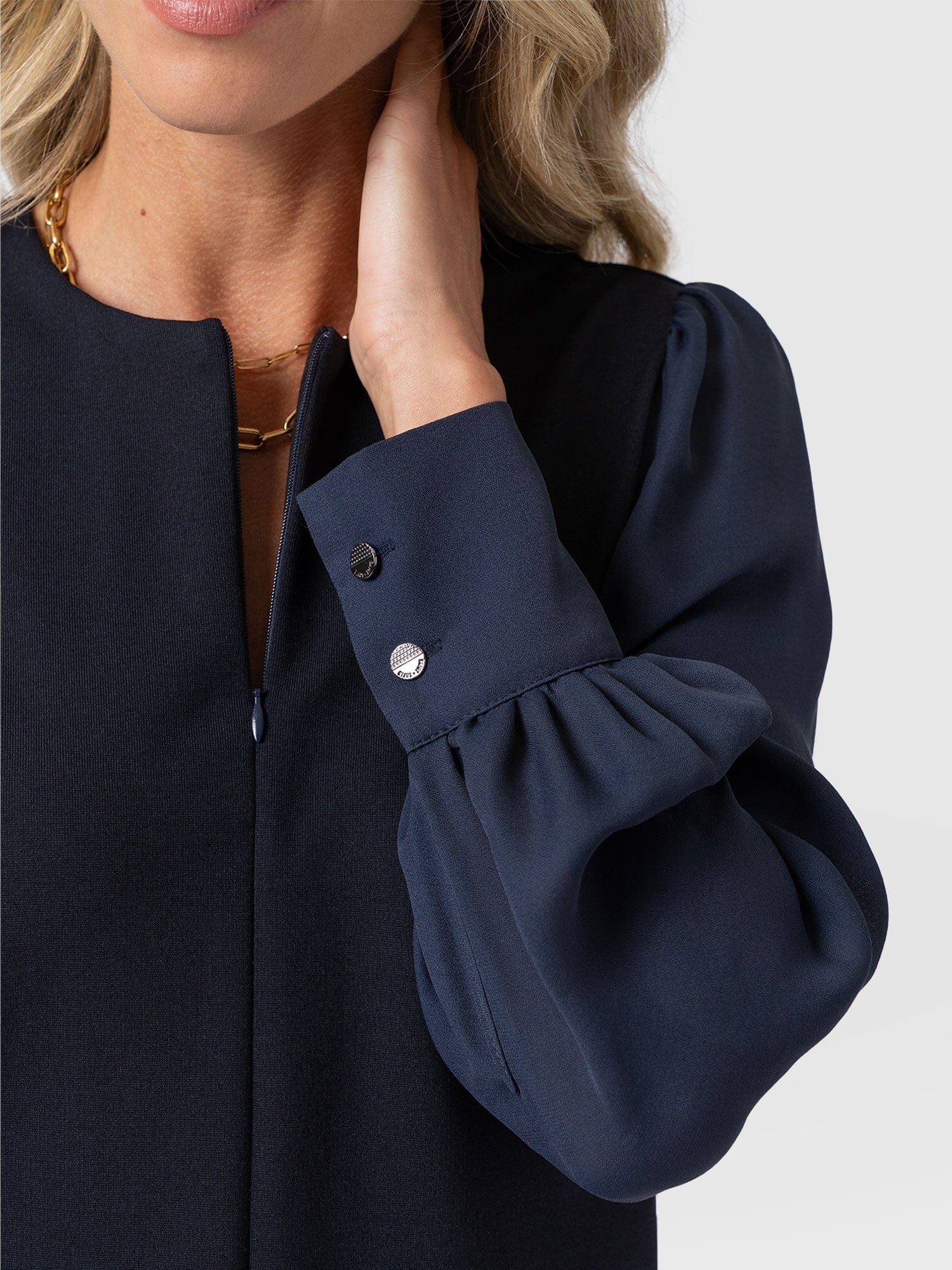 Esme Zip Up Top - Navy - Women's T-shirts | Saint + Sofia® UK